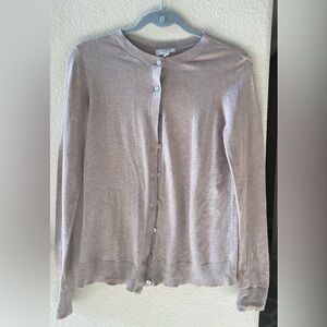 LOFT Women's Tan Cardigan 100% Cotton